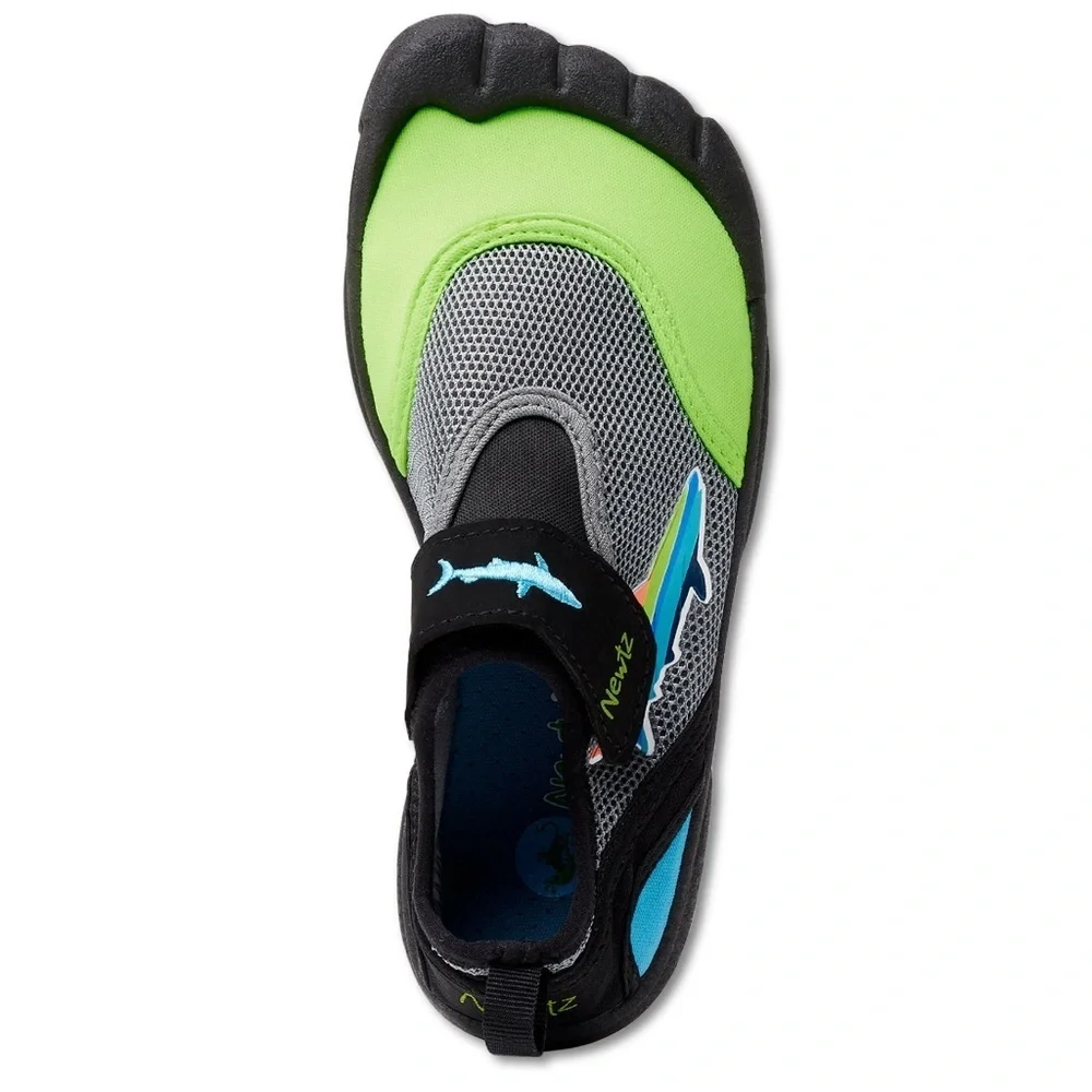 NEWTZ Boys Water Shoes, Size 12, Lime Green & Black